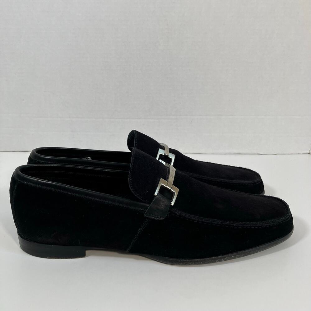 Ermenegildo Zegna Men’s 8.5 Black Suede Slip-On Horsebit Loafers Italian Made - Picture 8 of 16